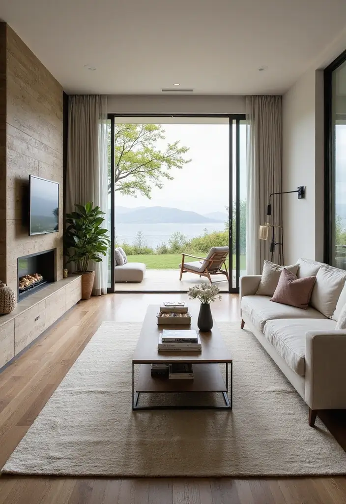 50 Accent Wall Ideas for Living Rooms That Instantly Transform Your Space - 31. Accent Wall with a View