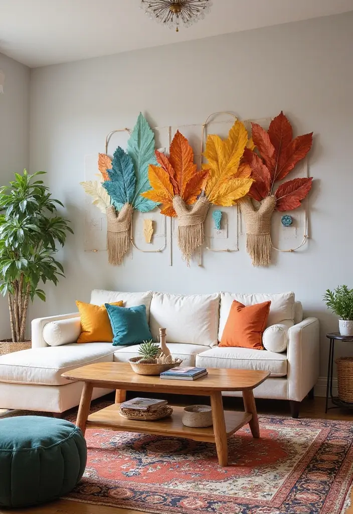 50 Accent Wall Ideas for Living Rooms That Instantly Transform Your Space - 33. Seasonal Decor Cycles