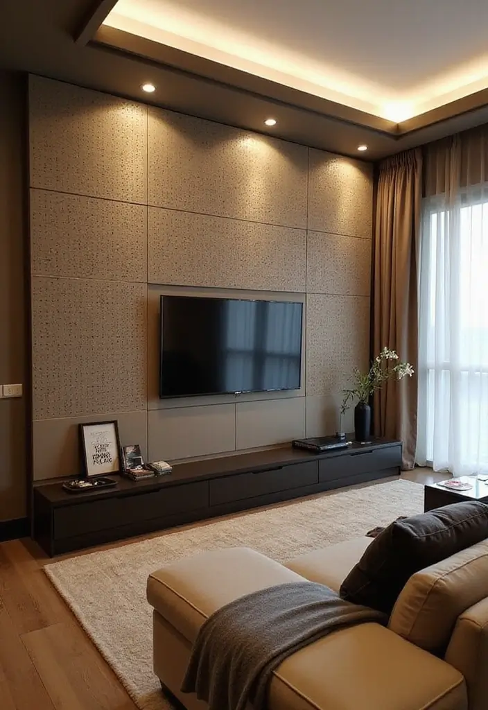 50 Accent Wall Ideas for Living Rooms That Instantly Transform Your Space - 37. Perforated Panel Design