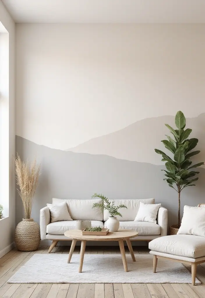 50 Accent Wall Ideas for Living Rooms That Instantly Transform Your Space - 43. Soft Gradient Paint