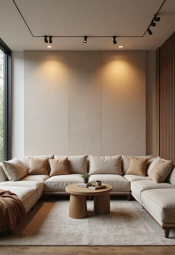 50 Accent Wall Ideas for Living Rooms That Instantly Transform Your Space - 5. Fabric Panels for Softness