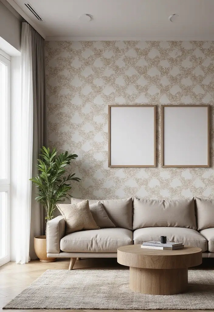 50 Accent Wall Ideas for Living Rooms That Instantly Transform Your Space - 9. Wallpaper Wonders