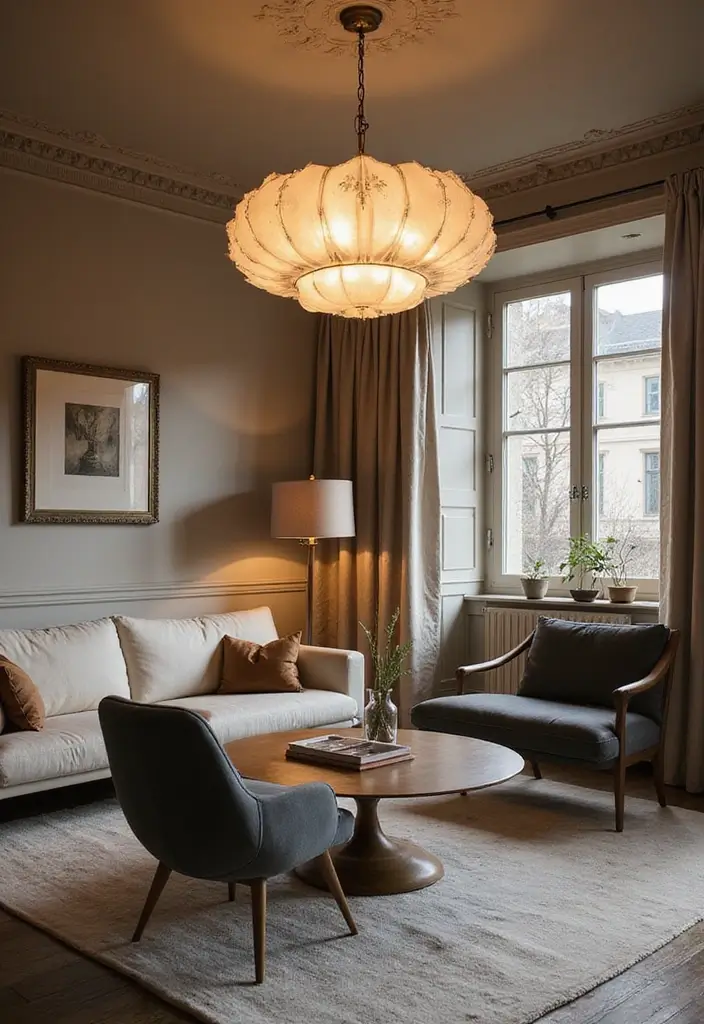 50 Aesthetic Living Room Ideas That You’ll Want to Try Right Now 16 50 Aesthetic Living Room Ideas That You’ll Want to Try Right Now - 16. Statement Lighting Fixtures