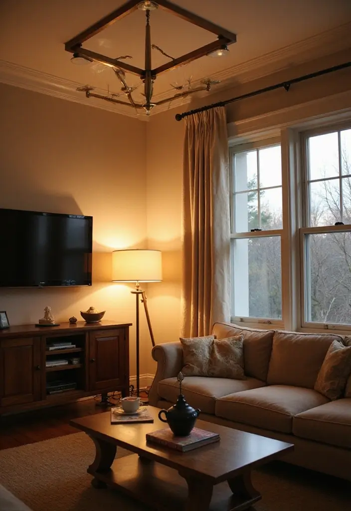 50 Aesthetic Living Room Ideas That You’ll Want to Try Right Now 24 50 Aesthetic Living Room Ideas That You’ll Want to Try Right Now - 22. Layered Lighting Techniques