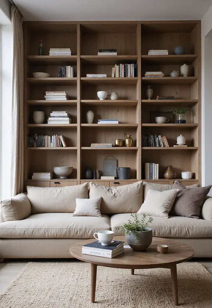 50 Aesthetic Living Room Ideas That You’ll Want to Try Right Now 48 50 Aesthetic Living Room Ideas That You’ll Want to Try Right Now - 44. Curated Bookshelves