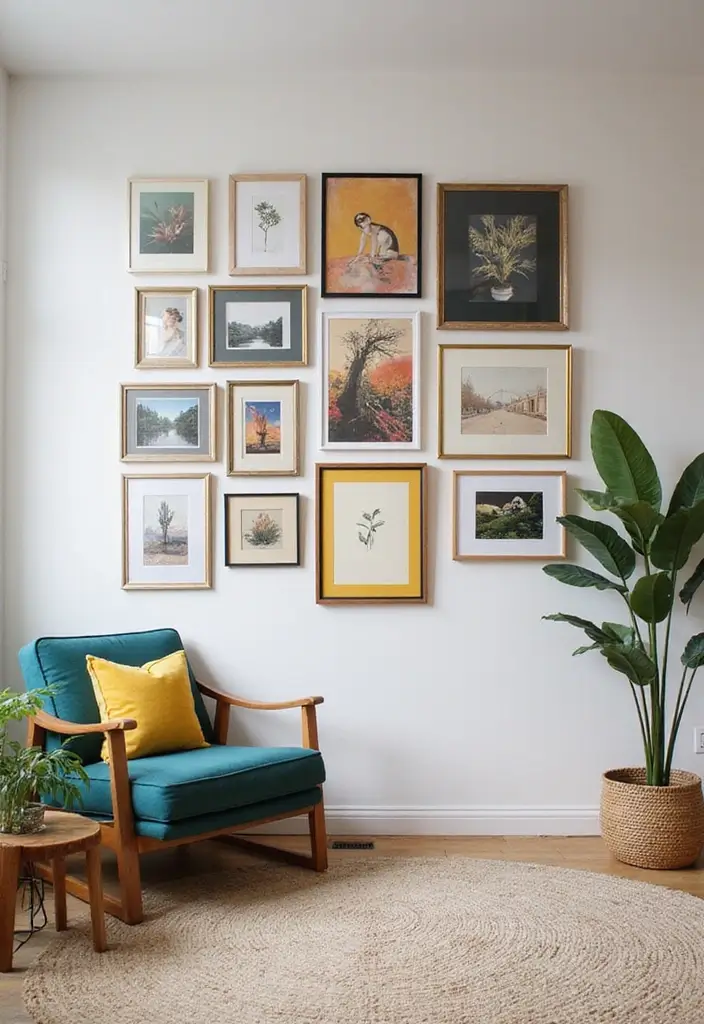 50 Aesthetic Living Room Ideas That You’ll Want to Try Right Now 8 50 Aesthetic Living Room Ideas That You’ll Want to Try Right Now - 8. Artistic Gallery Walls