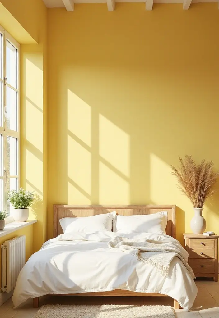 50 Beautiful Paint Colors for Bedroom Walls That Create a Relaxing Vibe 22 50 Beautiful Paint Colors for Bedroom Walls That Create a Relaxing Vibe - 22. Soft Lemon