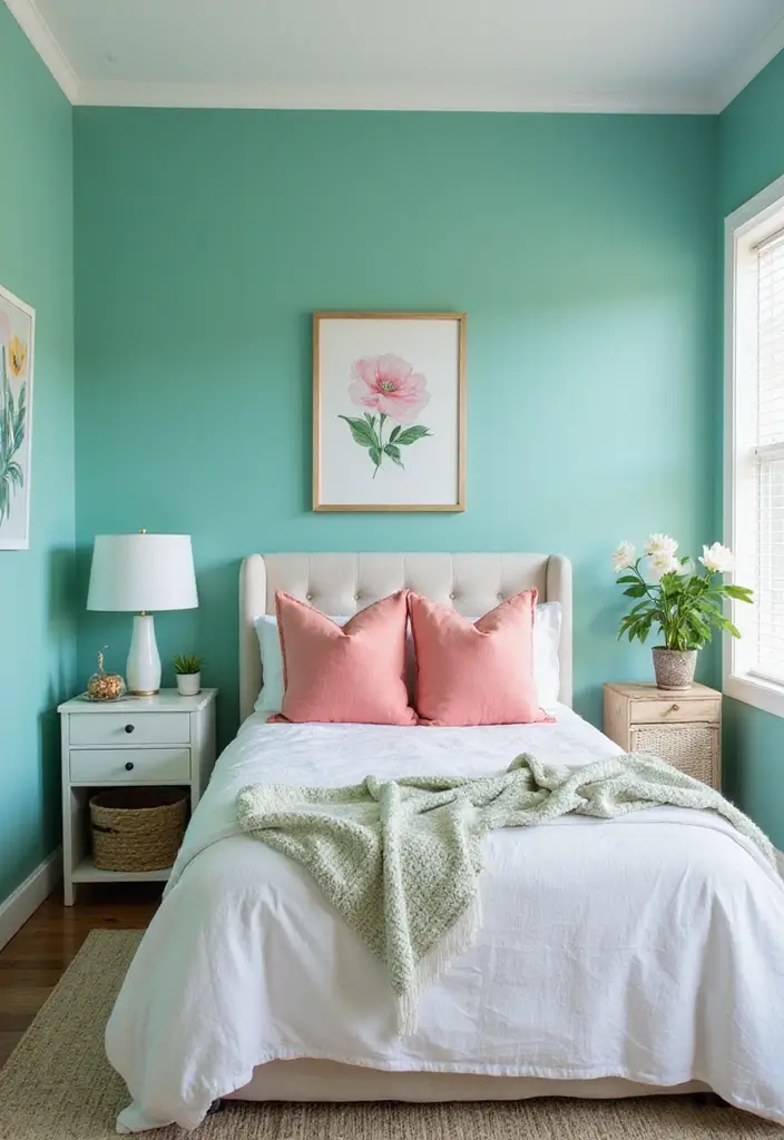 50 Beautiful Paint Colors for Bedroom Walls That Create a Relaxing Vibe 25 50 Beautiful Paint Colors for Bedroom Walls That Create a Relaxing Vibe - 25. Bright Mint