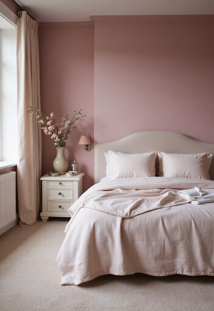 50 Beautiful Paint Colors for Bedroom Walls That Create a Relaxing Vibe 28 50 Beautiful Paint Colors for Bedroom Walls That Create a Relaxing Vibe - 28. Pale Berry