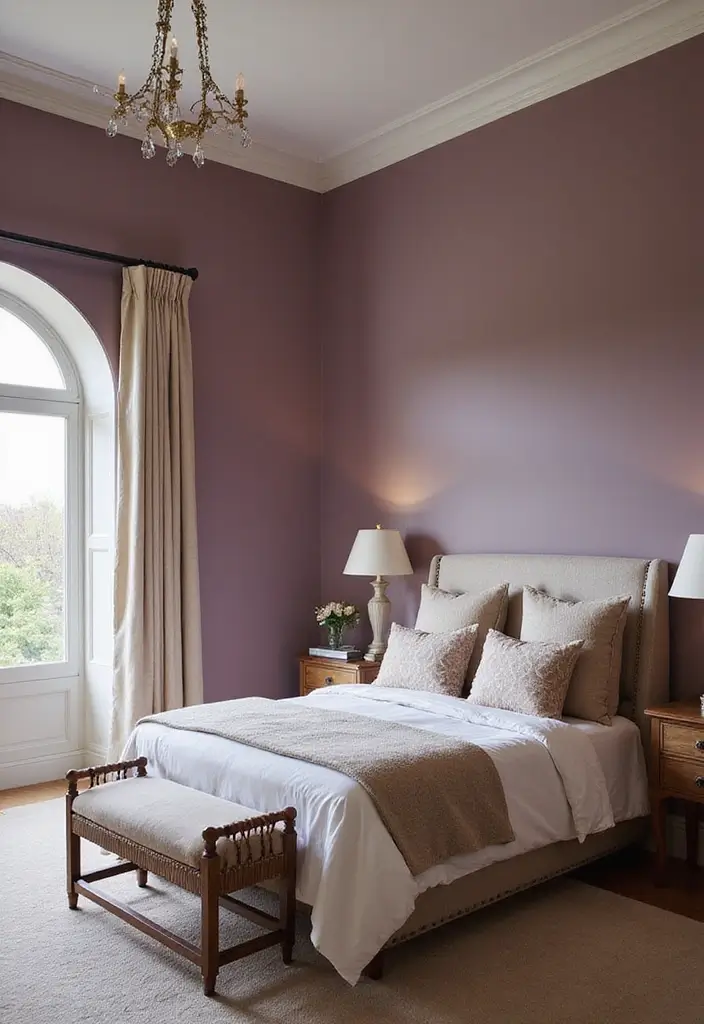 50 Beautiful Paint Colors for Bedroom Walls That Create a Relaxing Vibe 40 50 Beautiful Paint Colors for Bedroom Walls That Create a Relaxing Vibe - 40. Soft Plum