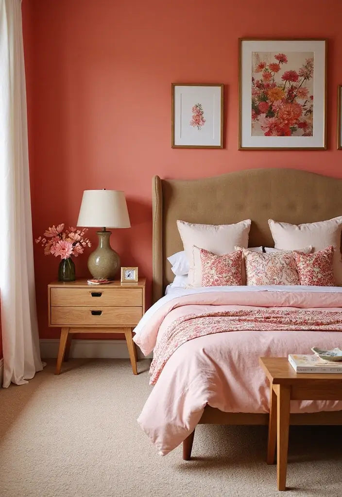 50 Beautiful Paint Colors for Bedroom Walls That Create a Relaxing Vibe 42 50 Beautiful Paint Colors for Bedroom Walls That Create a Relaxing Vibe - 42. Soft Coral