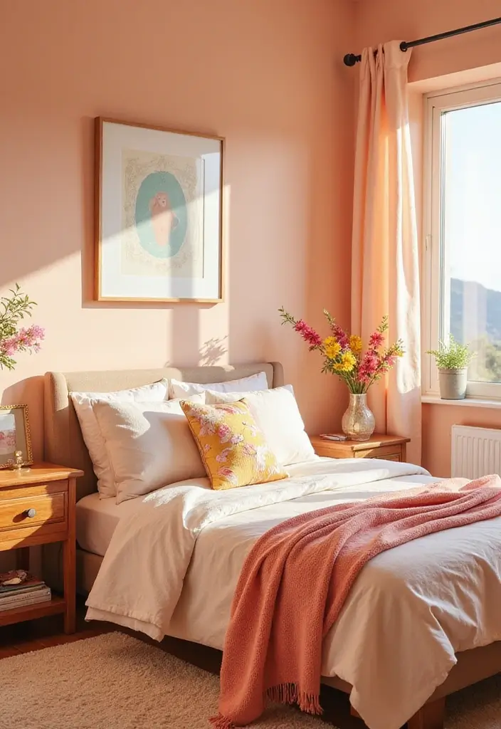 50 Beautiful Paint Colors for Bedroom Walls That Create a Relaxing Vibe 43 50 Beautiful Paint Colors for Bedroom Walls That Create a Relaxing Vibe - 43. Light Peach