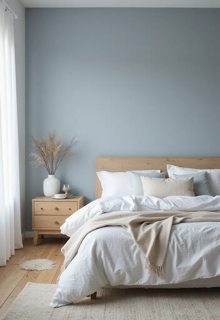 50 Beautiful Paint Colors for Bedroom Walls That Create a Relaxing Vibe 46 50 Beautiful Paint Colors for Bedroom Walls That Create a Relaxing Vibe - 46. Soft Blue-Grey