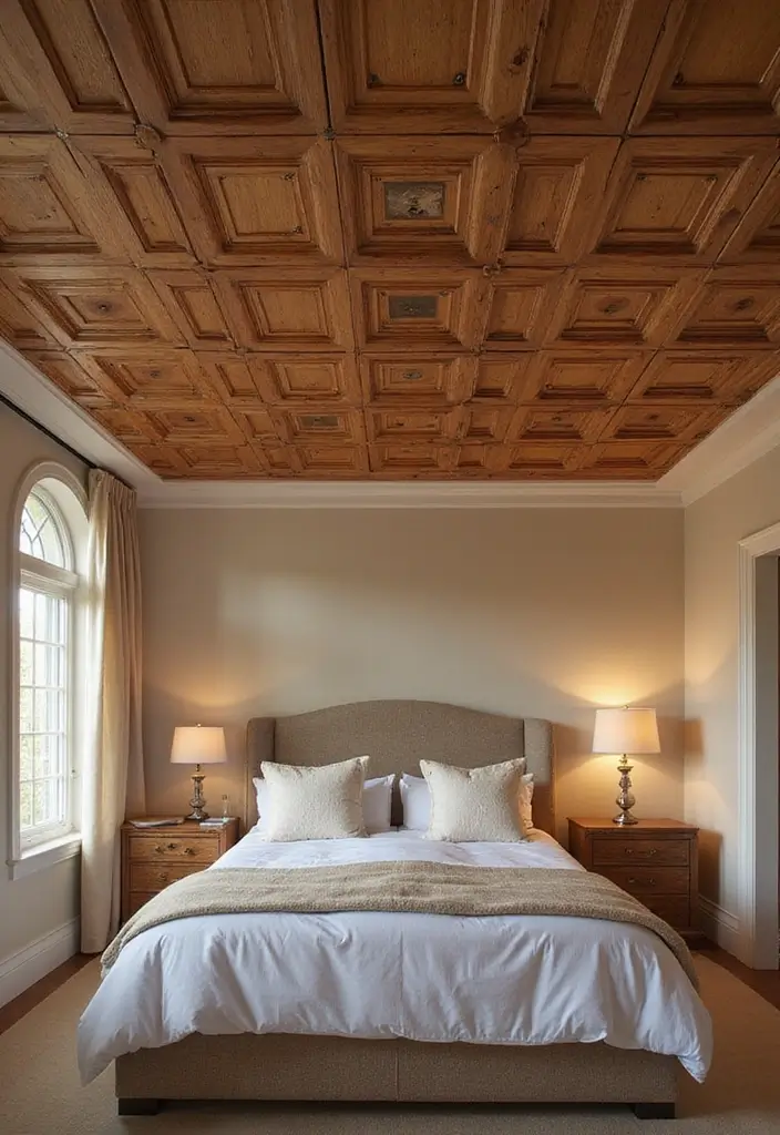 50 Bedroom Ceiling Design Ideas Perfect for a Stylish Fall Refresh 18 50 Bedroom Ceiling Design Ideas Perfect for a Stylish Fall Refresh - 18. Wood Ceiling Tiles