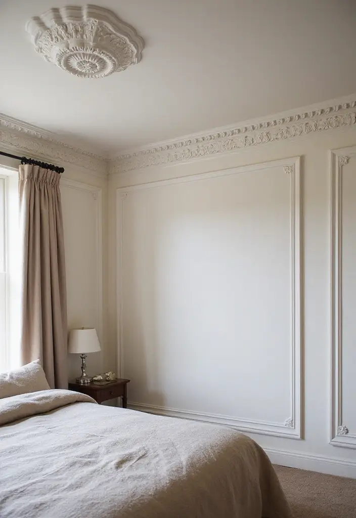 50 Bedroom Ceiling Design Ideas Perfect for a Stylish Fall Refresh 44 50 Bedroom Ceiling Design Ideas Perfect for a Stylish Fall Refresh - 40. Elegant Ceilings with Crown Molding