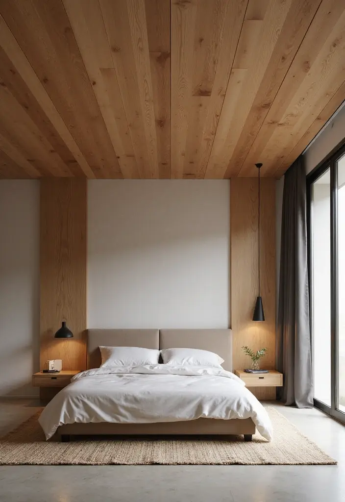 50 Bedroom Ceiling Design Ideas Perfect for a Stylish Fall Refresh 47 50 Bedroom Ceiling Design Ideas Perfect for a Stylish Fall Refresh - 43. Minimalist Wood Finishes