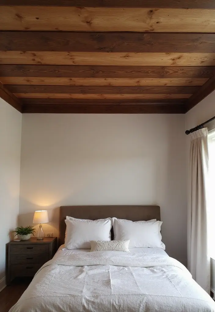 50 Bedroom Ceiling Design Ideas Perfect for a Stylish Fall Refresh 49 50 Bedroom Ceiling Design Ideas Perfect for a Stylish Fall Refresh - 45. Ombre Wood Beams