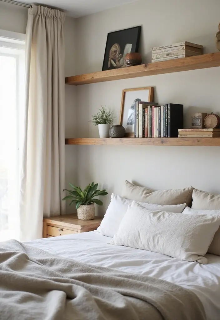 50 Bedroom Decor Ideas to Upgrade Your Room Without a Full Makeover 12 50 Bedroom Decor Ideas to Upgrade Your Room Without a Full Makeover - 12. DIY Shelving Solutions