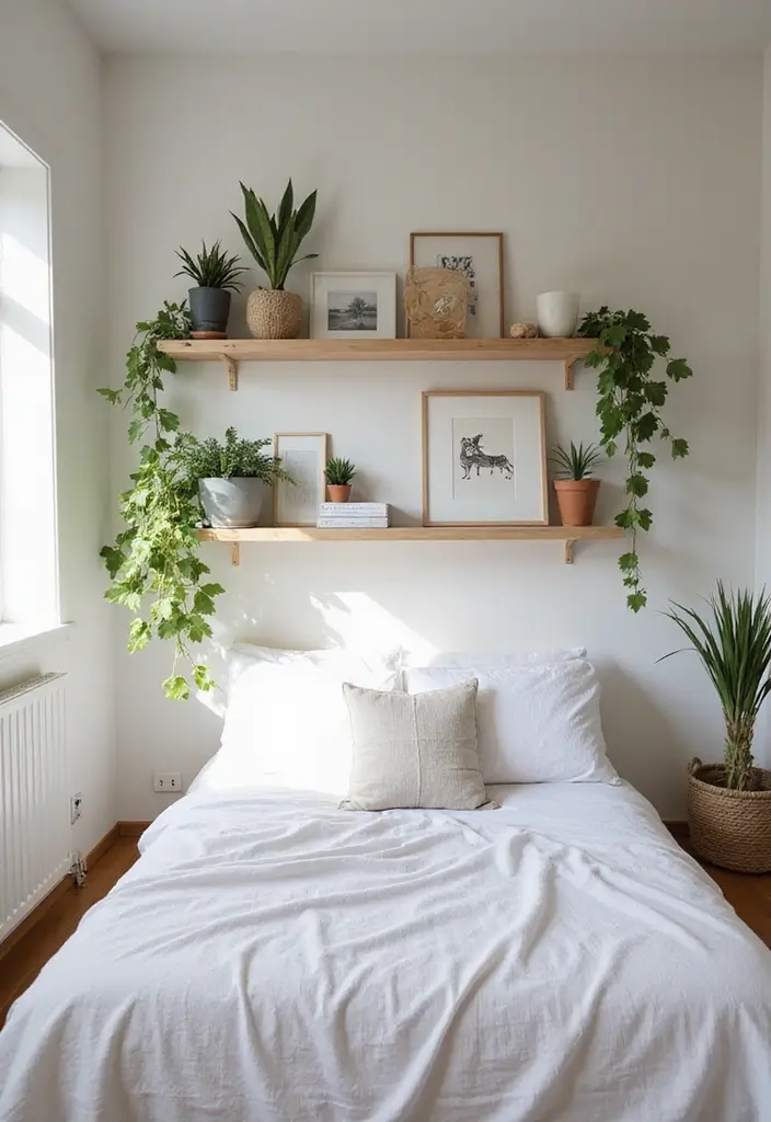 50 Bedroom Ideas for Small Spaces That Make Any Room Feel Bigger 34 50 Bedroom Ideas for Small Spaces That Make Any Room Feel Bigger - 34. Creative Shelving