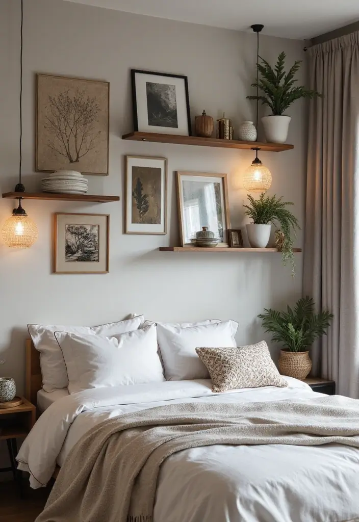 50 Bedroom Ideas for Small Spaces That Make Any Room Feel Bigger 48 50 Bedroom Ideas for Small Spaces That Make Any Room Feel Bigger - 48. Use of Wall-Mounted Items