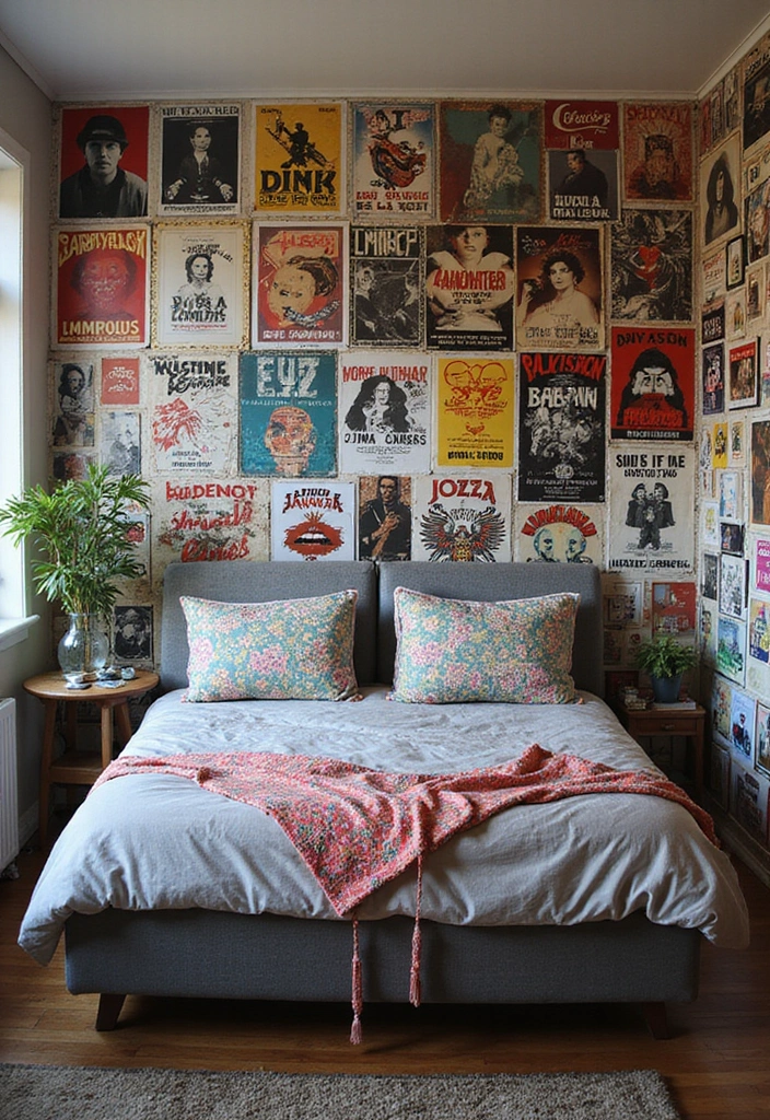 50 Bedroom Wall Poster Ideas for a Personal and Stylish Touch 10 50 Bedroom Wall Poster Ideas for a Personal and Stylish Touch - 10. Artistic Collage