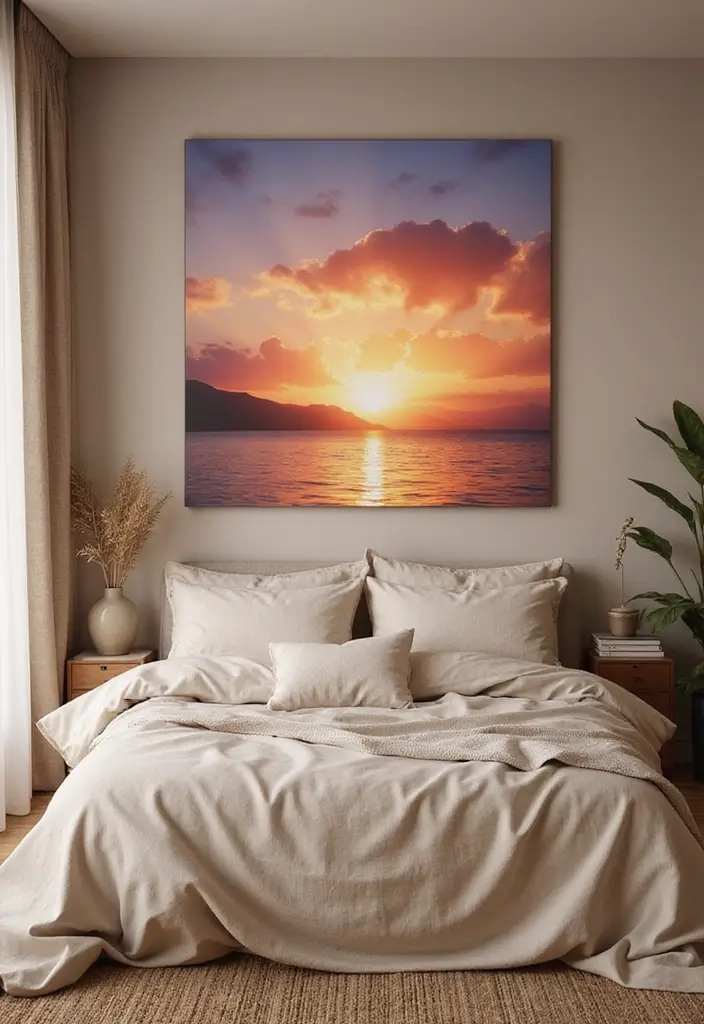 50 Bedroom Wall Poster Ideas for a Personal and Stylish Touch 13 50 Bedroom Wall Poster Ideas for a Personal and Stylish Touch - 13. Ethereal Sunsets