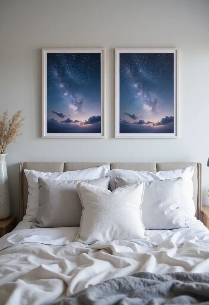 50 Bedroom Wall Poster Ideas for a Personal and Stylish Touch 14 50 Bedroom Wall Poster Ideas for a Personal and Stylish Touch - 14. Dreamy Skyscapes