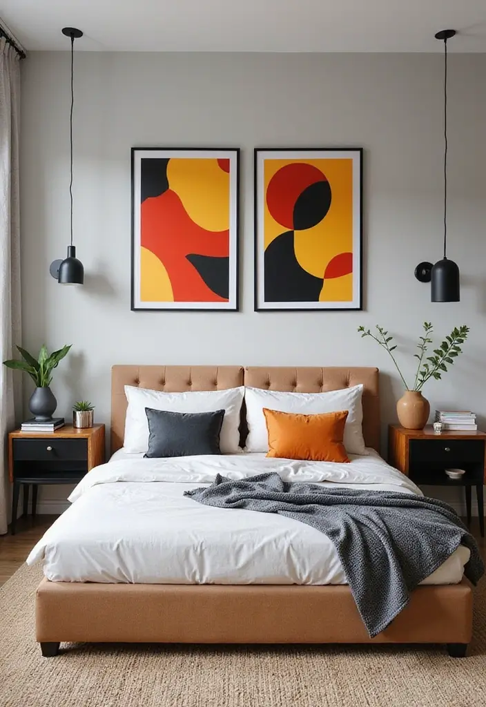 50 Bedroom Wall Poster Ideas for a Personal and Stylish Touch 15 50 Bedroom Wall Poster Ideas for a Personal and Stylish Touch - 15. Geometric Patterns
