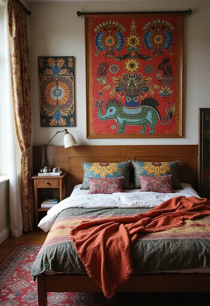 50 Bedroom Wall Poster Ideas for a Personal and Stylish Touch 16 50 Bedroom Wall Poster Ideas for a Personal and Stylish Touch - 16. Cultural Art