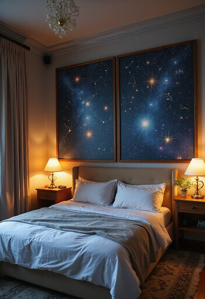50 Bedroom Wall Poster Ideas for a Personal and Stylish Touch 24 50 Bedroom Wall Poster Ideas for a Personal and Stylish Touch - 22. Star Maps