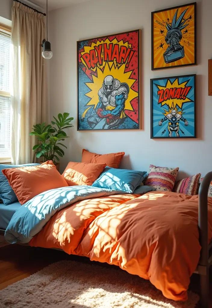 50 Bedroom Wall Poster Ideas for a Personal and Stylish Touch 27 50 Bedroom Wall Poster Ideas for a Personal and Stylish Touch - 25. Comic Book Style