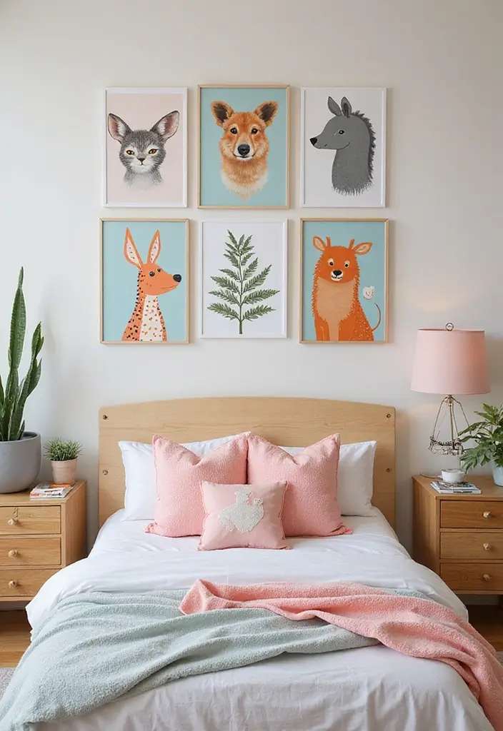 50 Bedroom Wall Poster Ideas for a Personal and Stylish Touch 29 50 Bedroom Wall Poster Ideas for a Personal and Stylish Touch - 27. Whimsical Animals