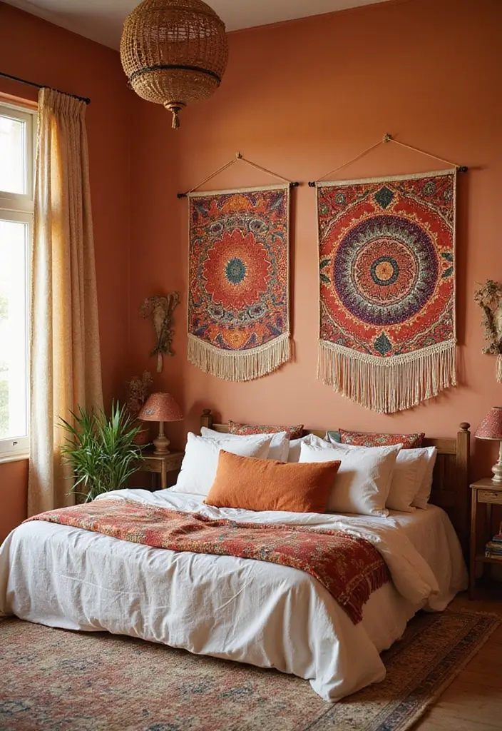 50 Bedroom Wall Poster Ideas for a Personal and Stylish Touch 3 50 Bedroom Wall Poster Ideas for a Personal and Stylish Touch - 3. Bohemian Textures