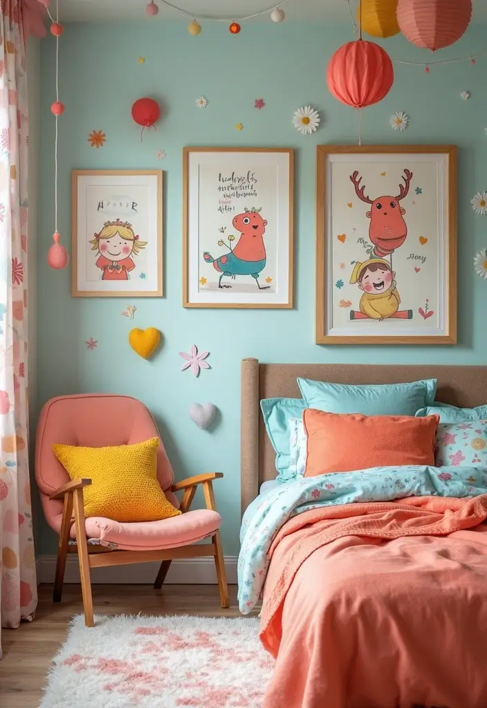 50 Bedroom Wall Poster Ideas for a Personal and Stylish Touch 41 50 Bedroom Wall Poster Ideas for a Personal and Stylish Touch - 37. Childlike Wonder