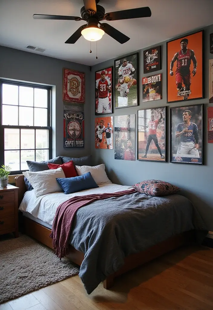 50 Bedroom Wall Poster Ideas for a Personal and Stylish Touch 49 50 Bedroom Wall Poster Ideas for a Personal and Stylish Touch - 45. Sports Passion