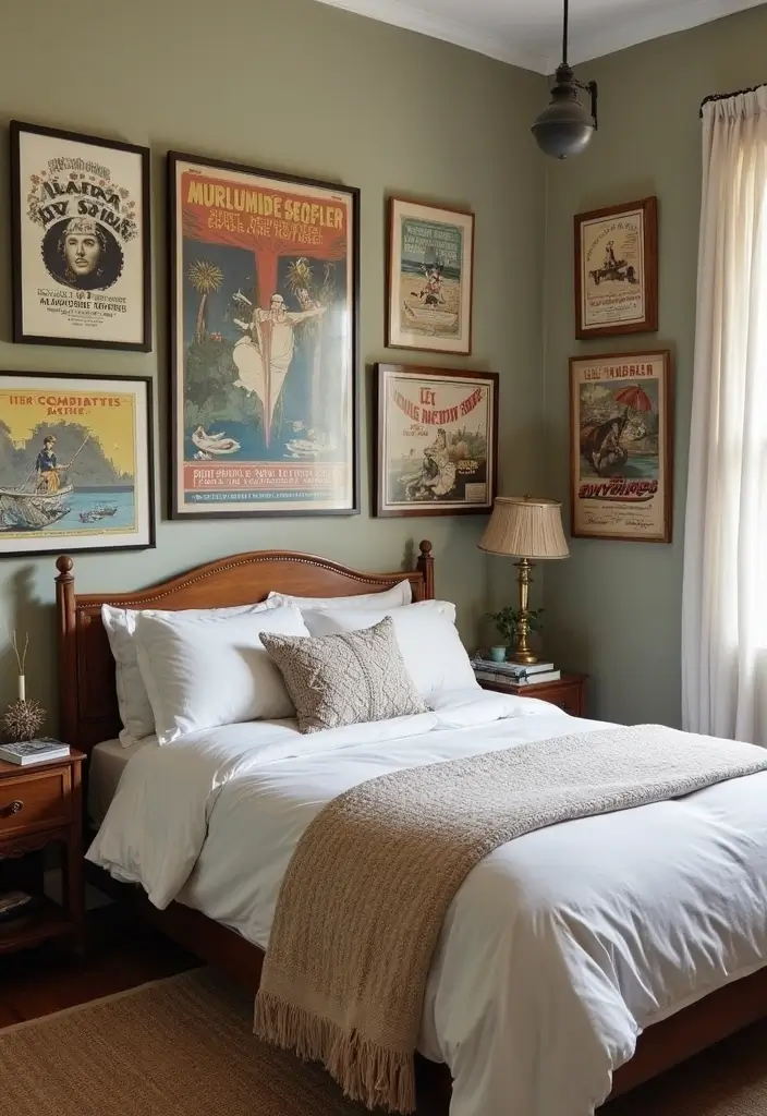 50 Bedroom Wall Poster Ideas for a Personal and Stylish Touch 5 50 Bedroom Wall Poster Ideas for a Personal and Stylish Touch - 5. Vintage Vibes