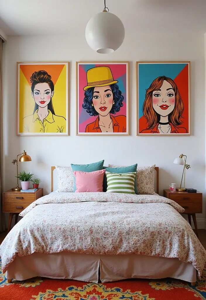 50 Bedroom Wall Poster Ideas for a Personal and Stylish Touch 8 50 Bedroom Wall Poster Ideas for a Personal and Stylish Touch - 8. Pop Art Fun