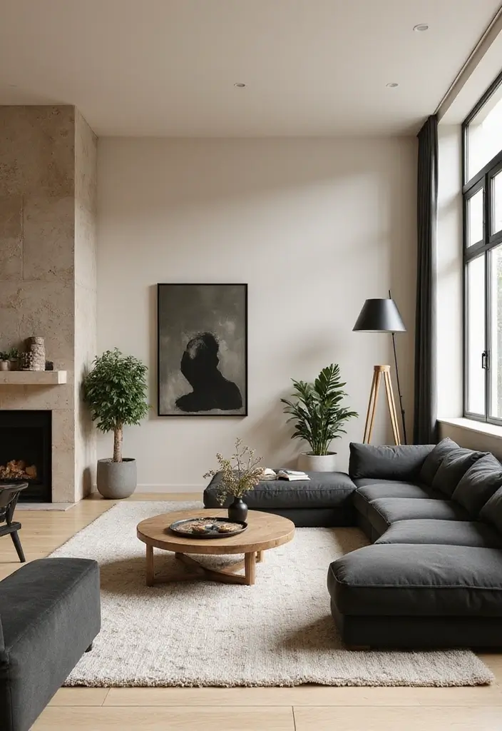 50 Beige and Black Living Room Ideas That Look Sleek and Modern - 1. Open Space Bliss