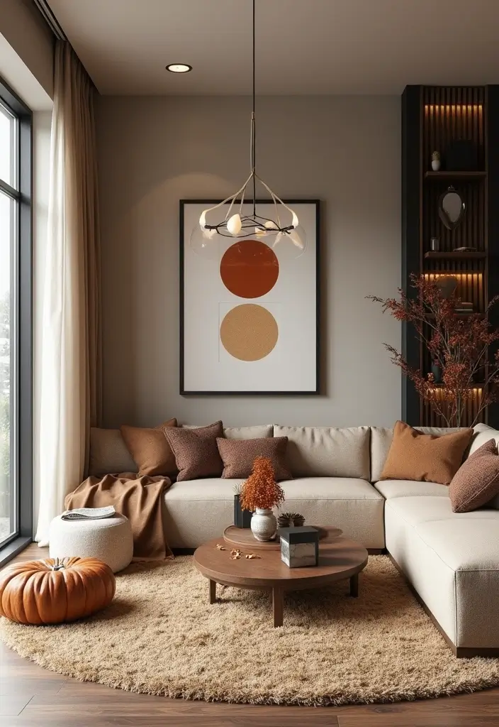 50 Beige and Black Living Room Ideas That Look Sleek and Modern - 18. Seasonal Decor Changes