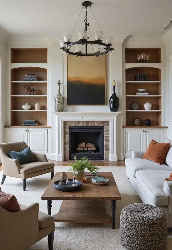 50 Beige and Black Living Room Ideas That Look Sleek and Modern - 19. Custom Built-Ins