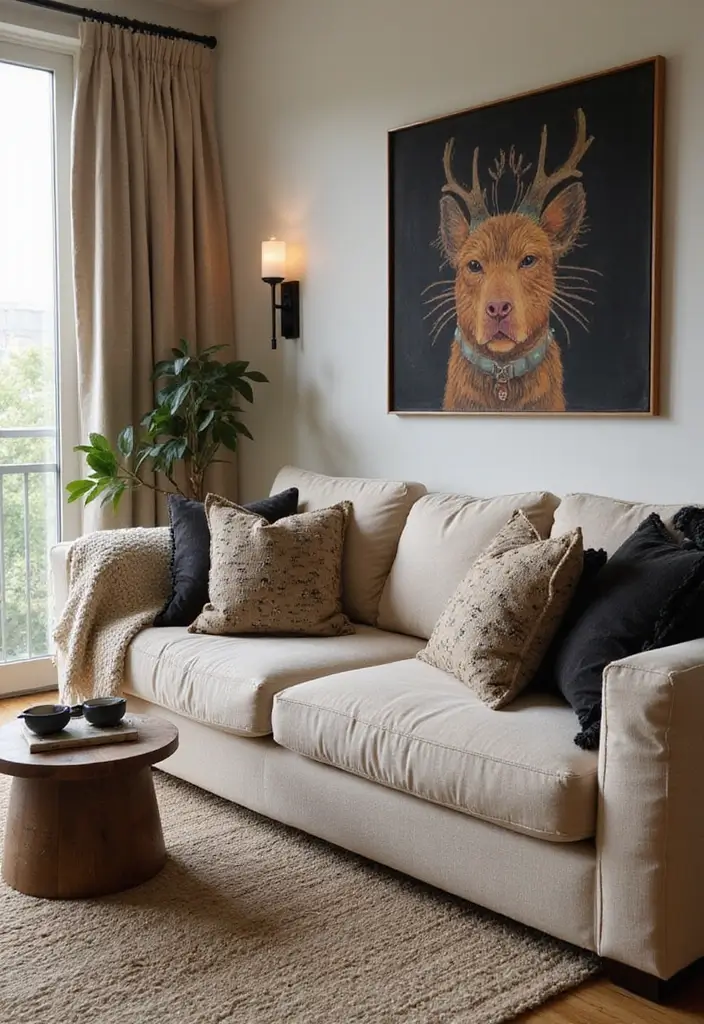 50 Beige and Black Living Room Ideas That Look Sleek and Modern - 28. Artful Pillows and Throws