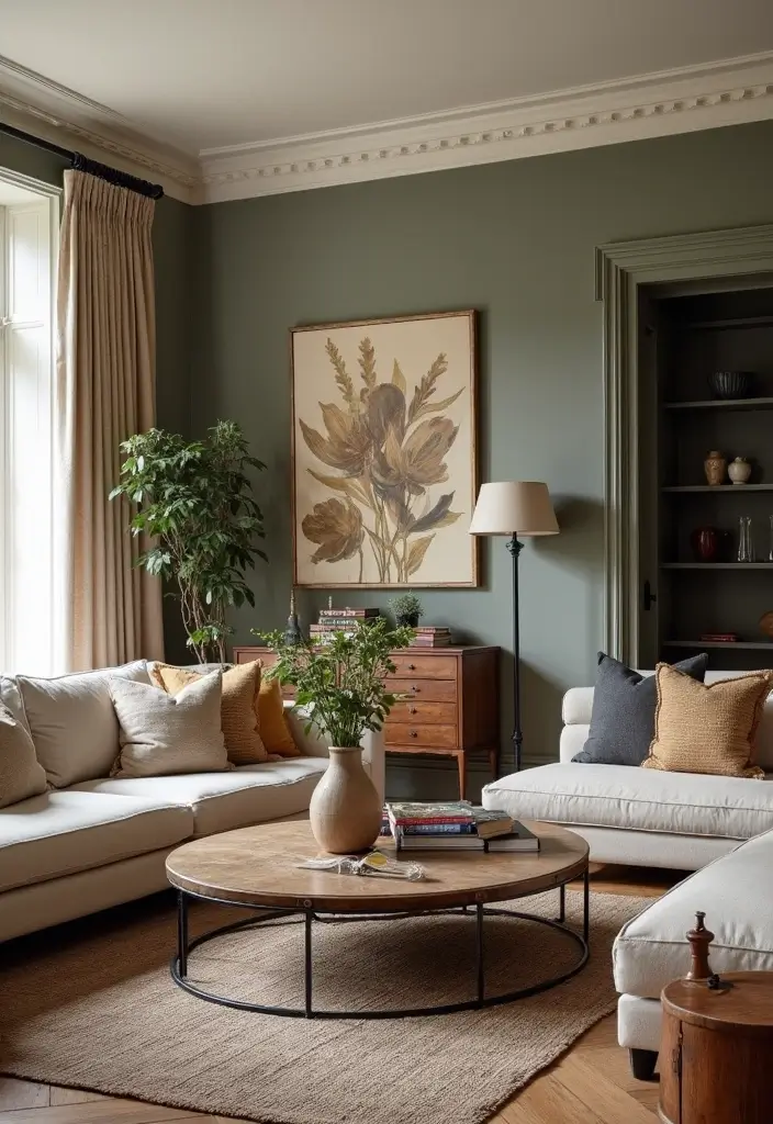 50 Beige and Black Living Room Ideas That Look Sleek and Modern - 31. Incorporating Vintage Finds