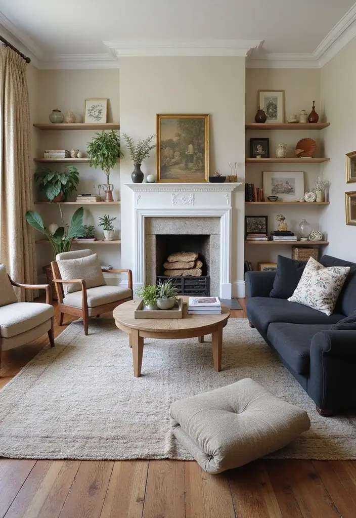 50 Beige and Black Living Room Ideas That Look Sleek and Modern - 50. Personal Collection Displays