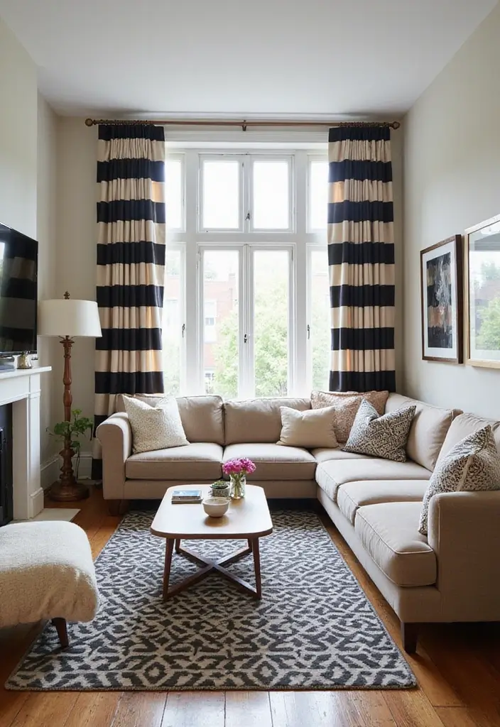 50 Beige and Black Living Room Ideas That Look Sleek and Modern - 8. Mixing Patterns