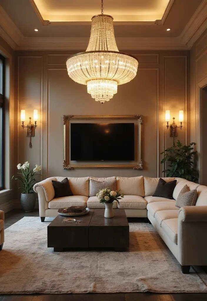 50 Big Living Room Ideas to Make the Most of Your Spacious Home 2 50 Big Living Room Ideas to Make the Most of Your Spacious Home - 2. Statement Lighting Fixtures