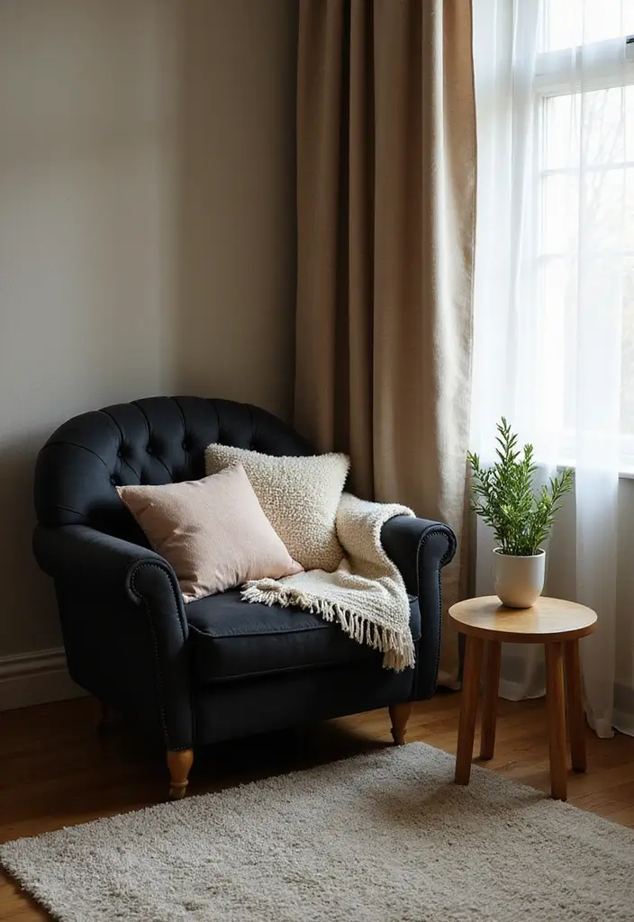 50 Black Furniture Living Room Ideas That Add Sophistication - 18. Cozy Nooks