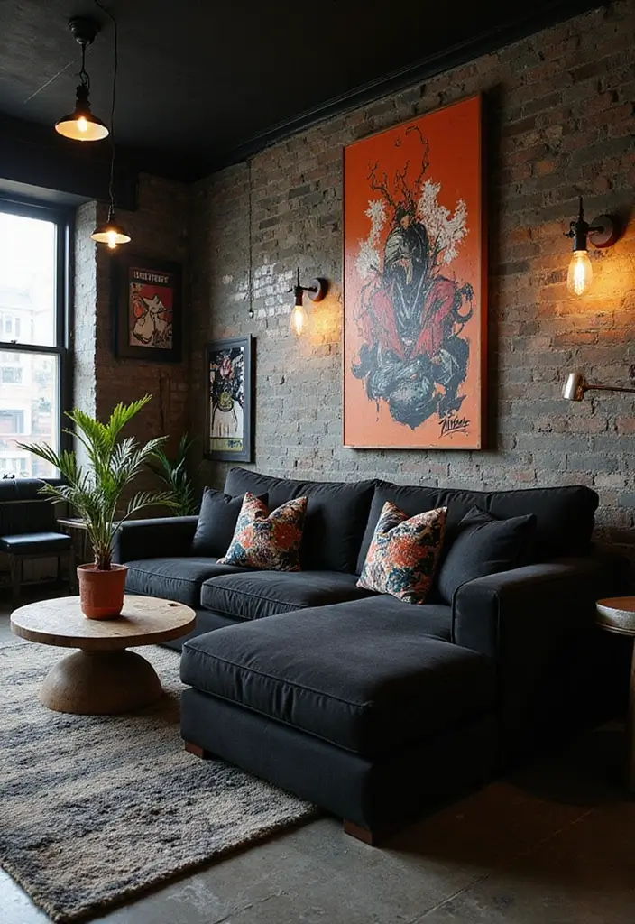 50 Black Furniture Living Room Ideas That Add Sophistication - 26. Urban Edge