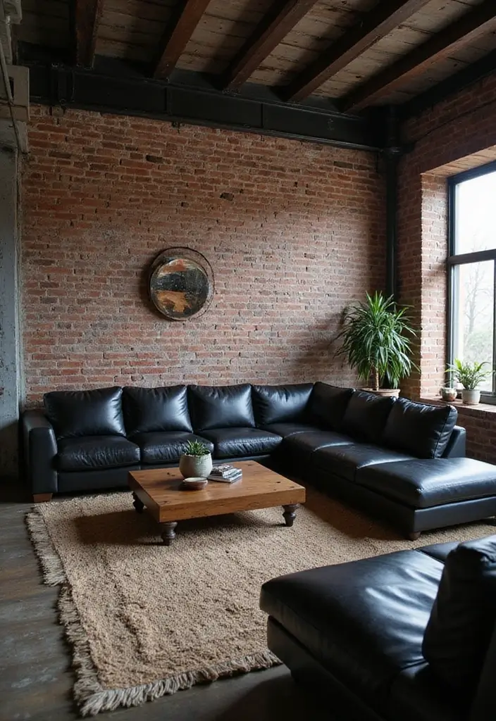 50 Black Furniture Living Room Ideas That Add Sophistication - 5. Industrial Chic