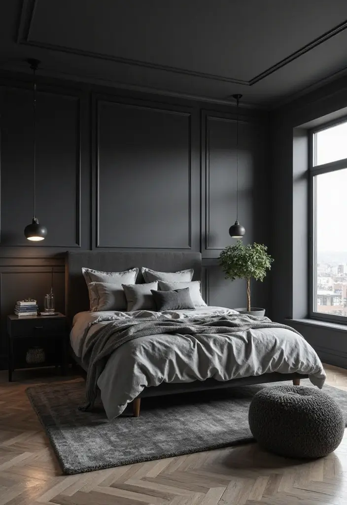 50 Black and Grey Bedroom Ideas That Look Bold and Modern 15 50 Black and Grey Bedroom Ideas That Look Bold and Modern - 15. Understated Elegance