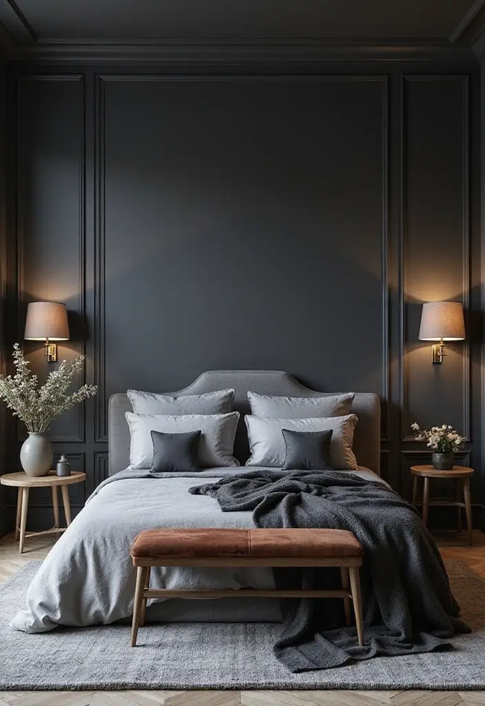 50 Black and Grey Bedroom Ideas That Look Bold and Modern 18 50 Black and Grey Bedroom Ideas That Look Bold and Modern - 18. Blending Bold with Soft
